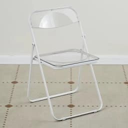 Modern Simple Acrylic Transparent Folding Chair Portable Dining Leisure Chair for Home Living Room Balcony