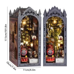 DIY Book Nook Insert Kits Wooden DollHouse Building Toys Magic House Casa Bookend With LED Lights Bookshelf Home Decoration Gift