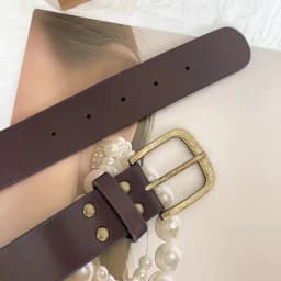Mirad Retro Rivet Women's Belt Versatile Ethnic Style Dress Pants Belt Millennium Spicy Girl Design Belt