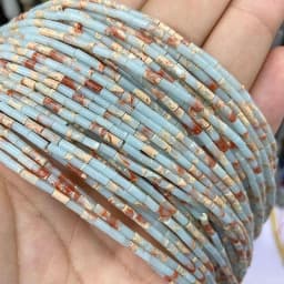 Natural Stone Beads 2x4mm Hematite Agate Jasper Crystal Cylinder Tube Loose Spacer Bead for Jewelry Making Diy Bracelet Necklace