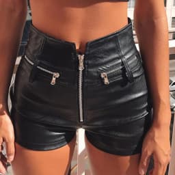 Black PU Leather Shorts Y2k Shorts Women's Spring and Summer High Waist Bag Hip Sexy Nightclub Tight Shorts Women's Pants шорты