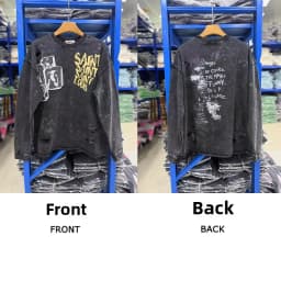 Washed Heavy Duty Spray Dirty Vintage Large Size round Neck Sweatshirt Trendy Casual Loose Fit Long Sleeve Printed Streetwear