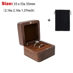 Personalized Natural Wood Ring Box Jewelry Ring Proposal Engagement Wedding Organizer Golden Marriage Lover Anniversary Gift
