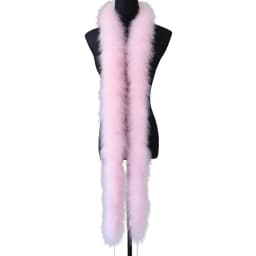 50 Grams Soft Leather Powder Turkey Feather Boa 2 Yards Natural Turkey Plumes Scarf for Party Costume Clothing Shawl Decoration