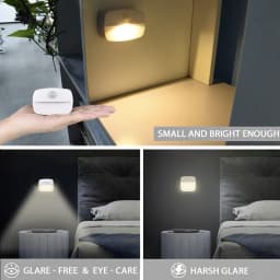 1-5pcs Stick-On Motion Sensor Night Light Battery Powered LED Lamp For Bedroom Bathroom Kitchen Hallway Stairs Closet Compact