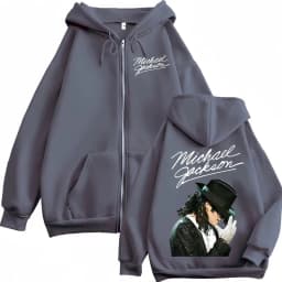Michael Jackson 90's Classics Zipper Hoodies Men Women Clothing Rock Fashion Zip Up Pullovers Casual Loose Fleece Sweatshirts