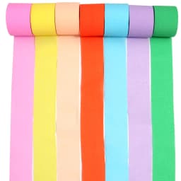 25M/Roll Rainbow Crepe Paper Streamers for Wedding Birthday Party Backdrop Decoration Colorful Paper Crepe Garland Ribbon Decora