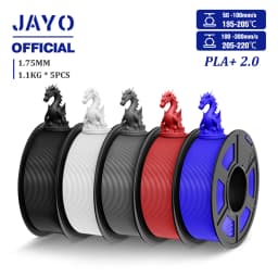 JAYO Updgrade 2.0 PLA+ 3D Filament 1.75mm PLA Plus 3D Printer Filament Neatly Wound 3D Filament PLA For FDM 3D Printer 5 Rolls