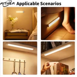AITHEA LED Motion Sensor Light Wireless Night Light Type C Rechargeable Cabinet Wardrobe Lamp Staircase Backlight For Kitchen