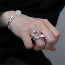XIYANIKE Handmade White Crystal Bead Adjustable Finger Rings For Women Fashion New Female Jewelry Gift Party Holiday Anillos