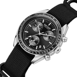 MEGIR Triple-eye Quartz Watch for Men's Nylon Braided Strap Waterproof Luminous Sports with Chronograph Fashion Wristwatch Male