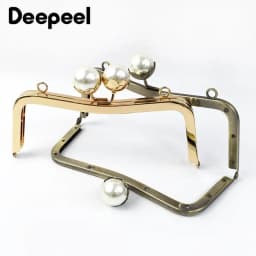 1/2Pcs 20cm Pearl Head Metal Purse Frame Bag Handle Kiss Clasp for Women HandBag Wallet Sewing Brackets DIY Bags Accessories