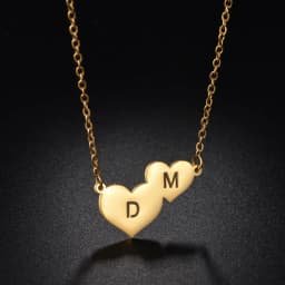 Atoztide Personalized Custom Name Necklaces for Women Double Initials Letters Pendant Stainless Steel Link Chain Jewelry Gift