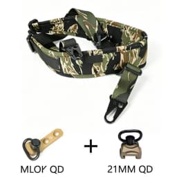 Tactical Adjustable 1/2 Point Crossbody Rope Nylon Rifle Shoulder Strap Outdoor Hunting AR15 Sling with M-system QD+21MM QD