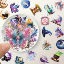 50PCS Magic Planet Stickers Magic Elements Exquisite Handheld Materials Phone Cases Laptops Suitcases Transparent Waterproof