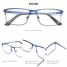 ZENOTTIC Titanium Progressive Prescription Glasses Men Square Anti Blue Light Photochromic Eyewear Optical Myopia Eyeglasses