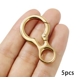 5pcs Spring Round O Ring Snap Hook, Metal Purse Handbag Hardware Bag Clip Spring Keychain