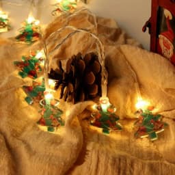 1pc LED Christmas Snowman & Xmas Tree & Santa Claus String Lights Battery Powered Christmas Fairy Atmosphere Hanging Lights
