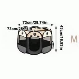 Foldable Pet Playpen with Zipper Door & Mesh Panels, Portable Indoor/Outdoor Kennel for Cats, Dogs