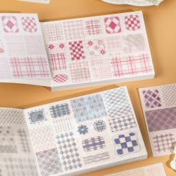 Cute Cartoon Grid Theme Die Cut Stickers Book - 18/36 Sheets Handmade Dairy Stickers Decorative Scrapbooking Japanese Stationery