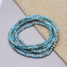 Yanqi 2 3 4mm Rondell Austria Faceted Crystal Beads Round Glass Beads Loose Spacer Beads for Jewelry Making DIY