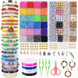 SHU YU 14400/4200/2400pcs Assorted Polymer Clay Beads Kit for DIY Jewelry Making-Handmade Craft for Bracelet, Necklace, Earrings
