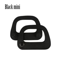 Tanqu Edge Painting Silver Metal D Buckle Mini Oblong Leather Handle for O Bag Mini O Chic Handbag