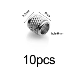 4-10pcs Stainless Steel Big Hole Beads Loose Spacer Beads For Diy Bracelets Jewelry Making Paracord Knife Lanyard Accessories