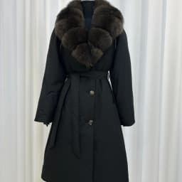 OFTBUY Duck Down Belted Slim Puffer Coat Winter Thick Warm Windproof Outerwear Real Fox Fur Collar Long Duck Down Jacket Women