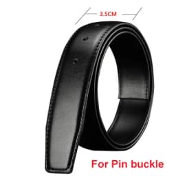 Belts Without Buckle 2.4 2.8 3.0 3.5 3.8cm Width Brand Pin Buckle Black Genuine Leather Men's Belts Body No Buckle Strap