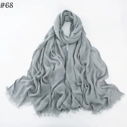 95 Colors Soft Cotton Viscose Scarf Rayon Material Muslim Hijab Mid Eastern Plain Solid Color Headscarf With Tassel