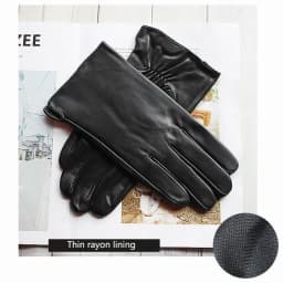 Men's Sheepskin Leather Gloves Single Layer Unlined Thin for Spring Autumn Outdoor Motorcycle Riding Driver