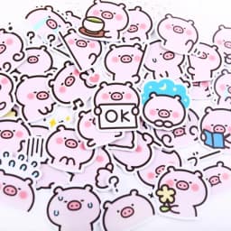 40pcs Pig Expression Hand Account Sticker Decoration Pattern Cute Cartoon Japanese Mobile Phone Case Ipad Notebook Material