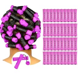 40pcs Cold Wave Perm Rods Set For Women's Long & Short Natural Hair - Plastic Orange Rollers For Curling And DIY Hairdressing
