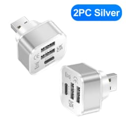 3 IN 1 USB Type C Adapter OTG USB A Male to 2 USB A 1 Type C Female HUB Converter USB Type C Charging Data Transfer Adaptador