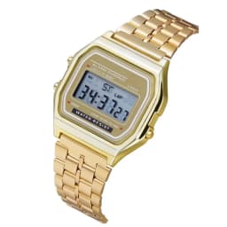 Steel strip LED electronic watch ultra-thin gold and silver cold light watch F91W steel strip original wind Fashion multifunctio