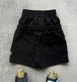 Summer new style drawstring double-ended pants American retro washed personalized printed casual shorts trendy retro loose pants