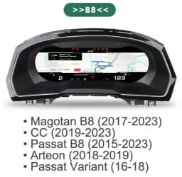 12.3"Lcd Digitaal Dashboard Cluster For VW B8 2017 18 19 20 21 22 23 Years Auto Radio virtual Instrument Paneel Cockpit