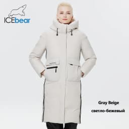 ICEbear 2023 Winter Women Jacket Long Cotton Big Pockets Ladies Coat Women's Thickened Warm Parka GWD22578-1D