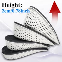 1/2 Pairs 2/3/4/5cm Height Increase Insoles Unisex Memory Foam Heel Lifts Breathable Sweat Absorbent Elevator Shoe Pads Insoles