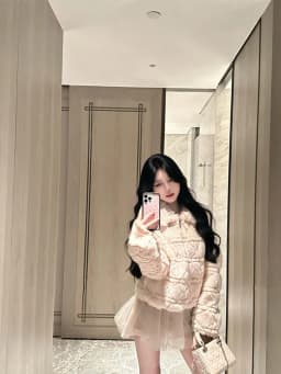 Eco-Friendly White Mink Fur Coat Warm Outerwear Diamond Collar Fluffy Top for Young Women Standard Fit Short Korean Style