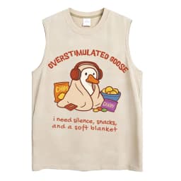 Washed Funny Goose Tank Tops Mess with The Honk You Get The Bonk Graphic T Shirts Vintage Unisex Loose Cotton Sleeveless Vests