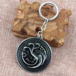 Dragon House Keychain Targaryen Dragon Shape Keyring for Fan Collection Accessories Friends Gift