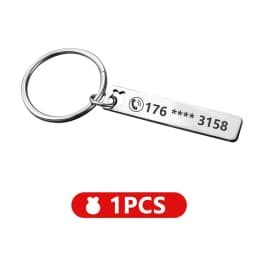 Stainless Steel Anti-lost  Customized Phone Number Key Chain for Women Men Personalized Laser Engraved Names  Bar Key Ring