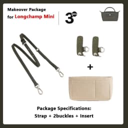 Bag Insert For LongChamp Mini Bag Organizer Felt Mini Bag Organizer for le pliage Green Pouch with Handle Small Handbag Shaper