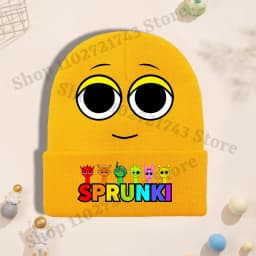 Sprunki Cartoon Cute Knit Hat for Children Anime Fashion Knitted Hat Boys Girls Winter Warm Cap Kids Windproof Hip Hop Caps Gift