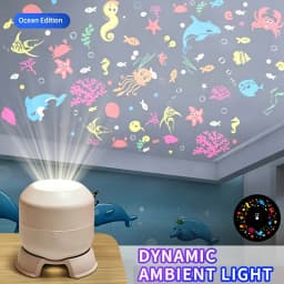 LED Starry Ocean Projection Light 360°Rotating Dynamic Night Light USB Plug-in Creative Birthday Gift for Preferred Bedroom Lamp
