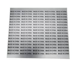 500PCS 25x5mm Silver/White Sticker with Black Print MADE IN CHINA Country of Origin Label