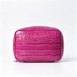 Crocodile Pattern Cowhide Cosmetic Bag Rose Red Light Luxury Genuine Leather Women Travel Portable Toiletry Storageanity Case