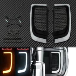 Motorcycle LED Turn Signal Running Fairing Lower Grills Light Black For Harley Touring Tri Road Street Electra Glide FLHTCU